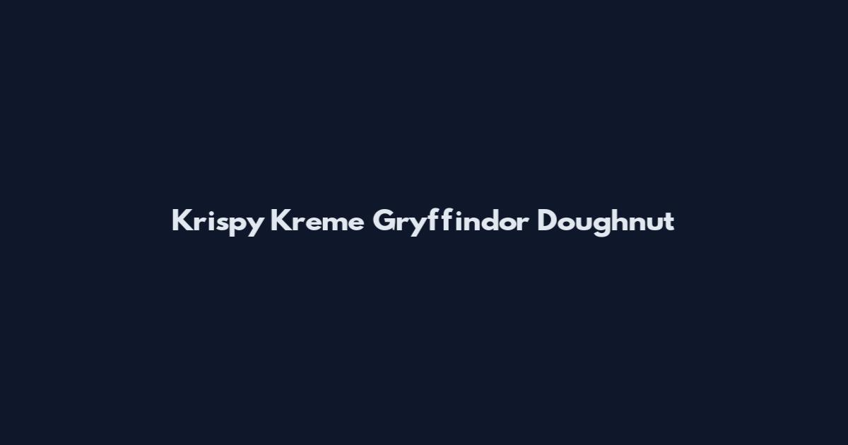Krispy Kreme Gryffindor Doughnut