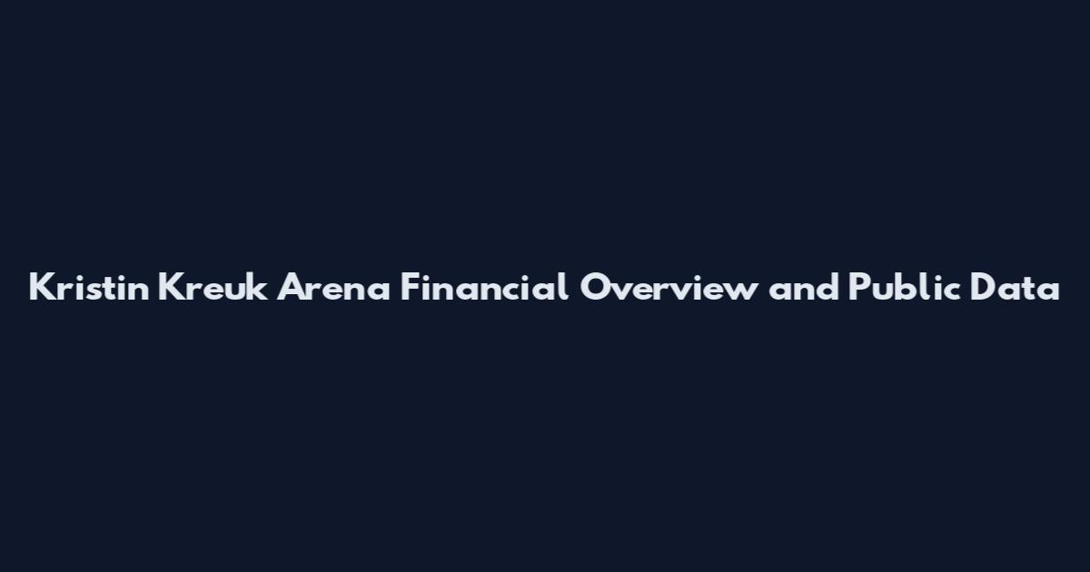 Kristin Kreuk Arena Financial Overview and Public Data