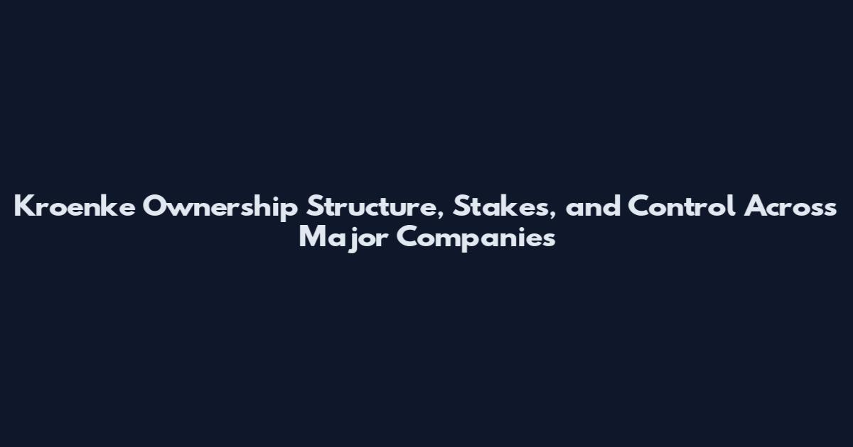Kroenke Ownership Structure, Stakes, and Control Across Major Companies