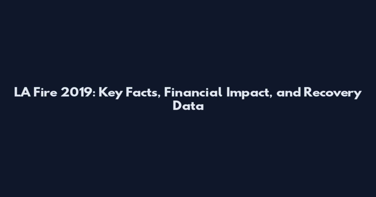 LA Fire 2019: Key Facts, Financial Impact, and Recovery Data
