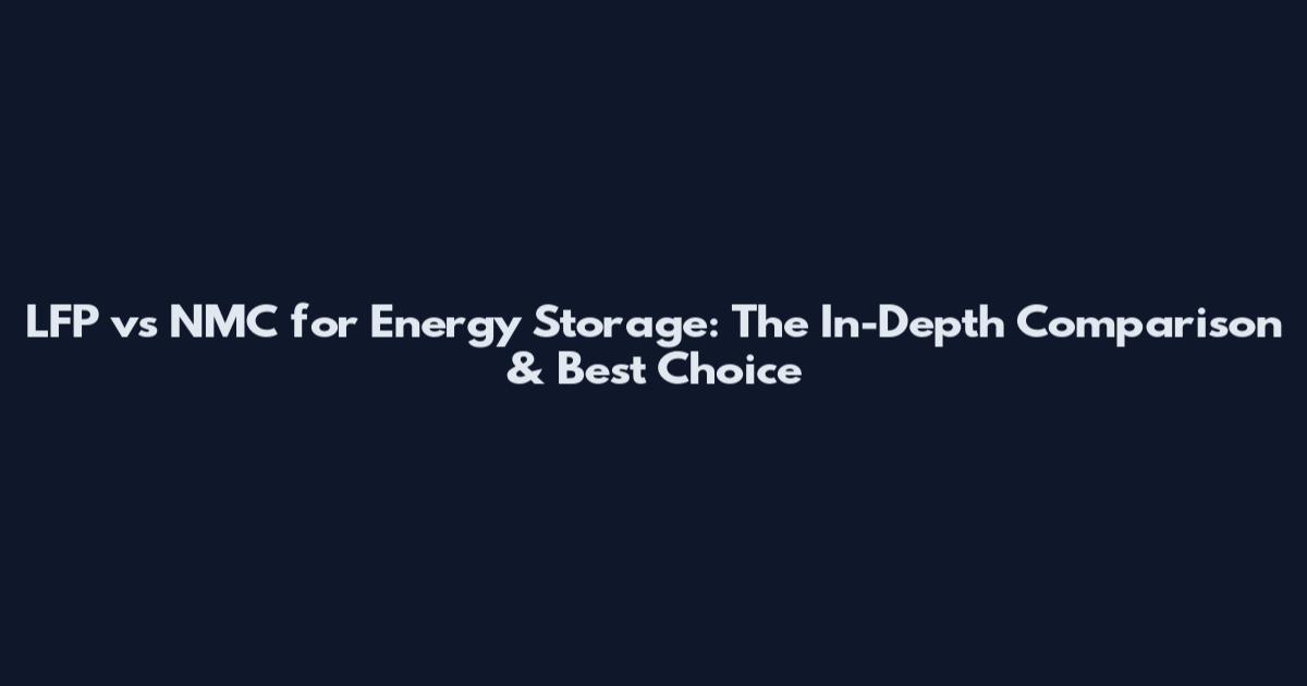 LFP vs NMC for Energy Storage: The In-Depth Comparison & Best Choice