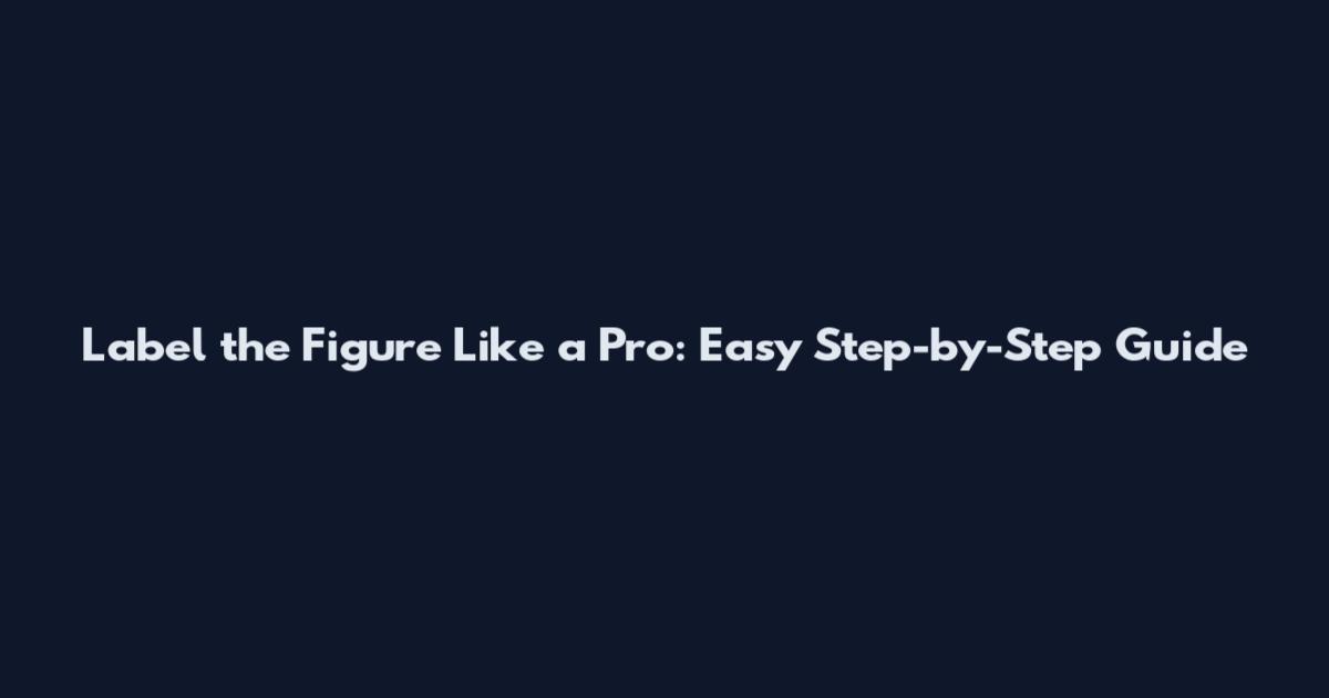 Label the Figure Like a Pro: Easy Step-by-Step Guide