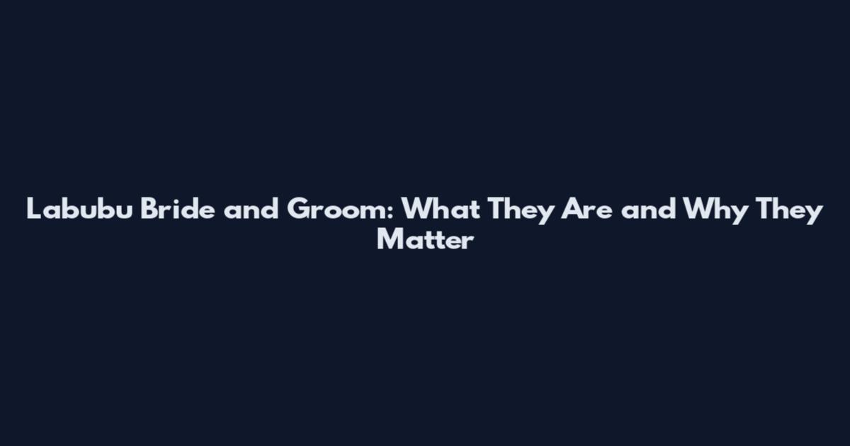 Labubu Bride and Groom: What They Are and Why They Matter