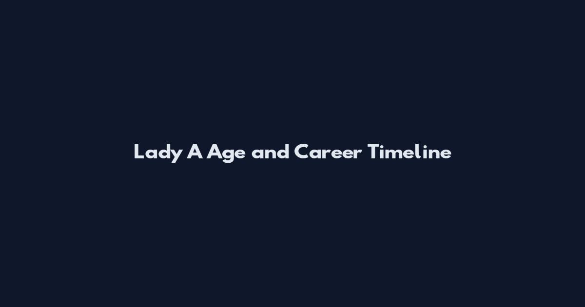 Lady A Age and Career Timeline