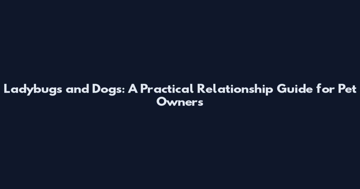 Ladybugs and Dogs: A Practical Relationship Guide for Pet Owners
