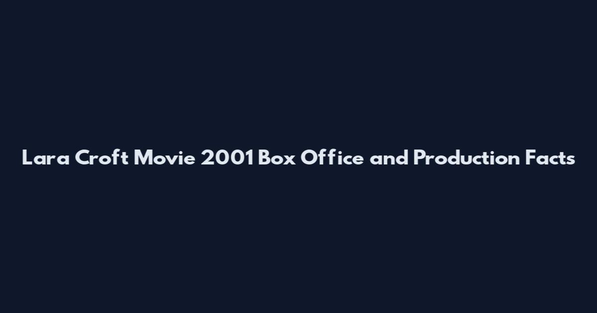 Lara Croft Movie 2001 Box Office and Production Facts