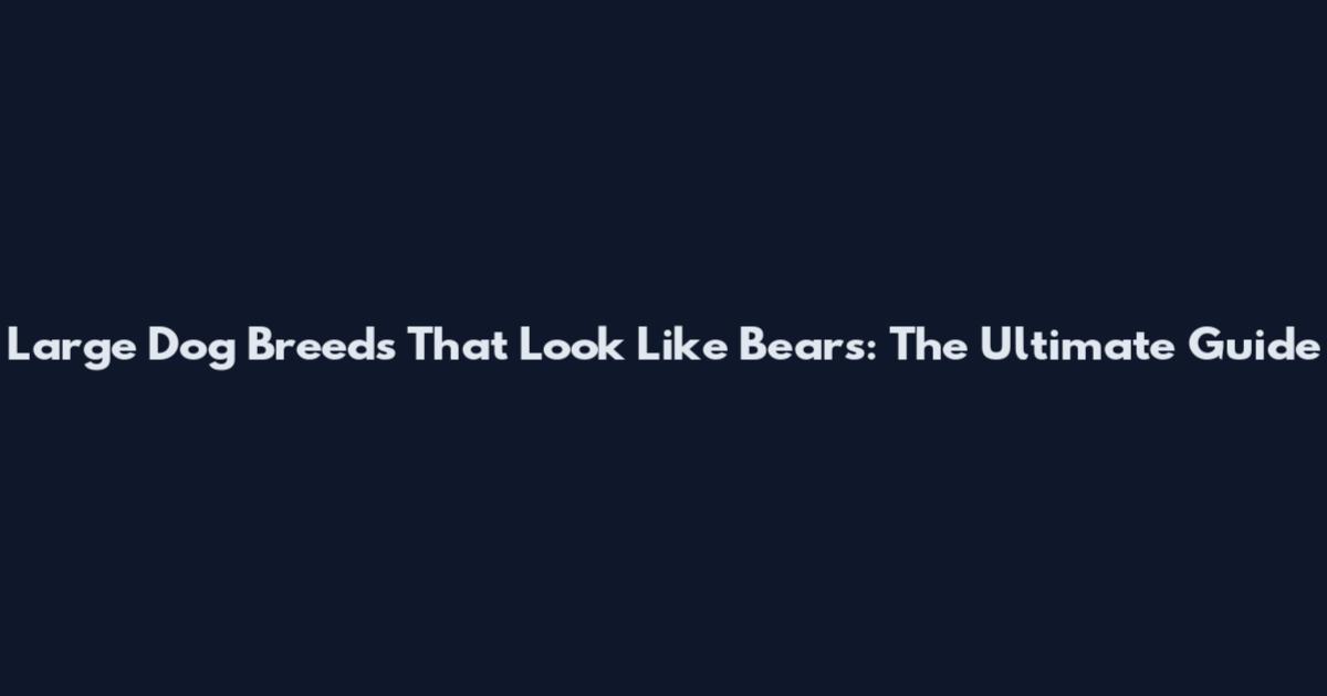 Large Dog Breeds That Look Like Bears: The Ultimate Guide
