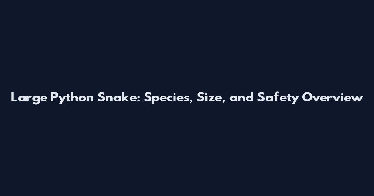 Large Python Snake: Species, Size, and Safety Overview