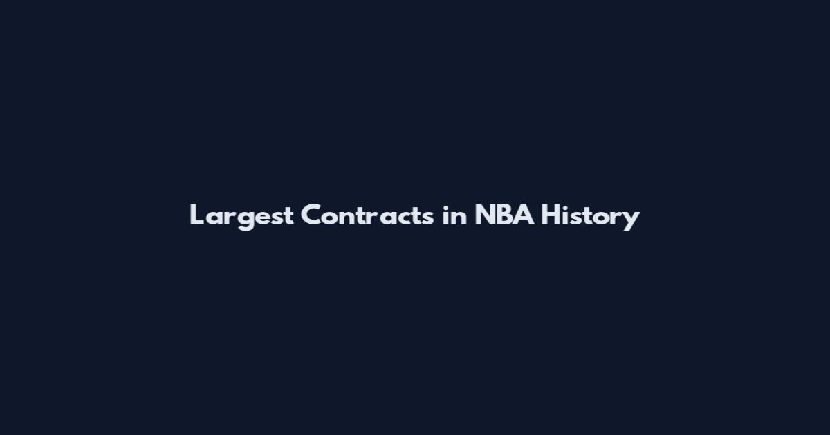 Largest Contracts in NBA History