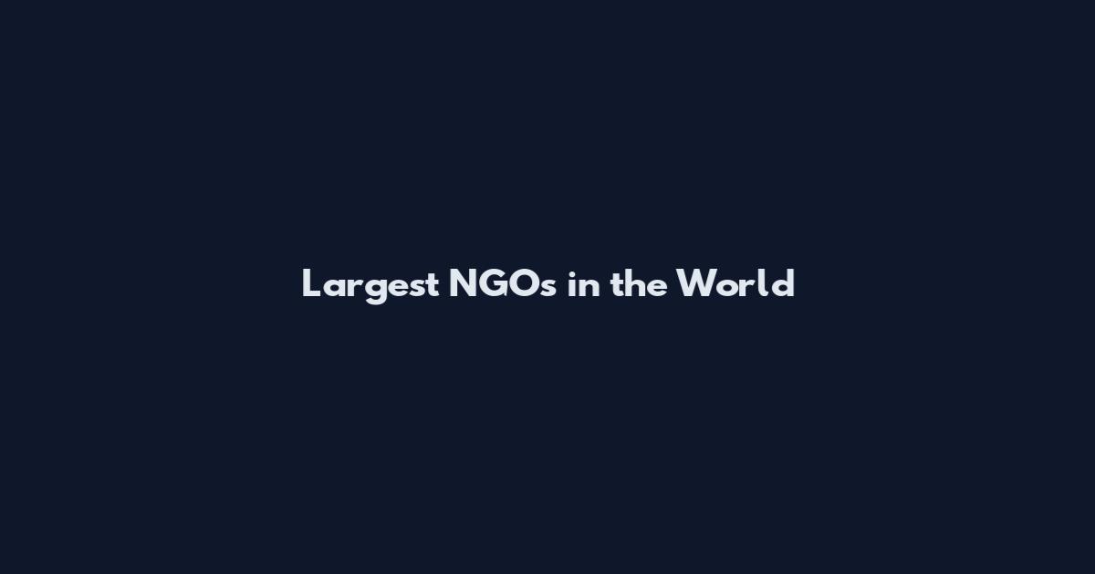 Largest NGOs in the World