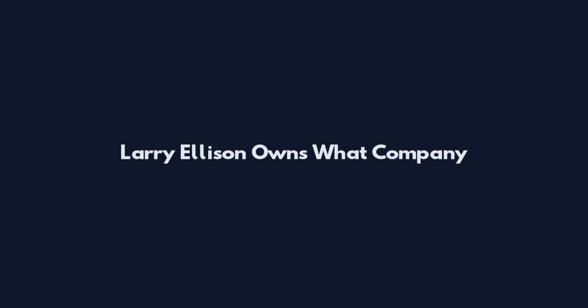 Larry Ellison Owns What Company