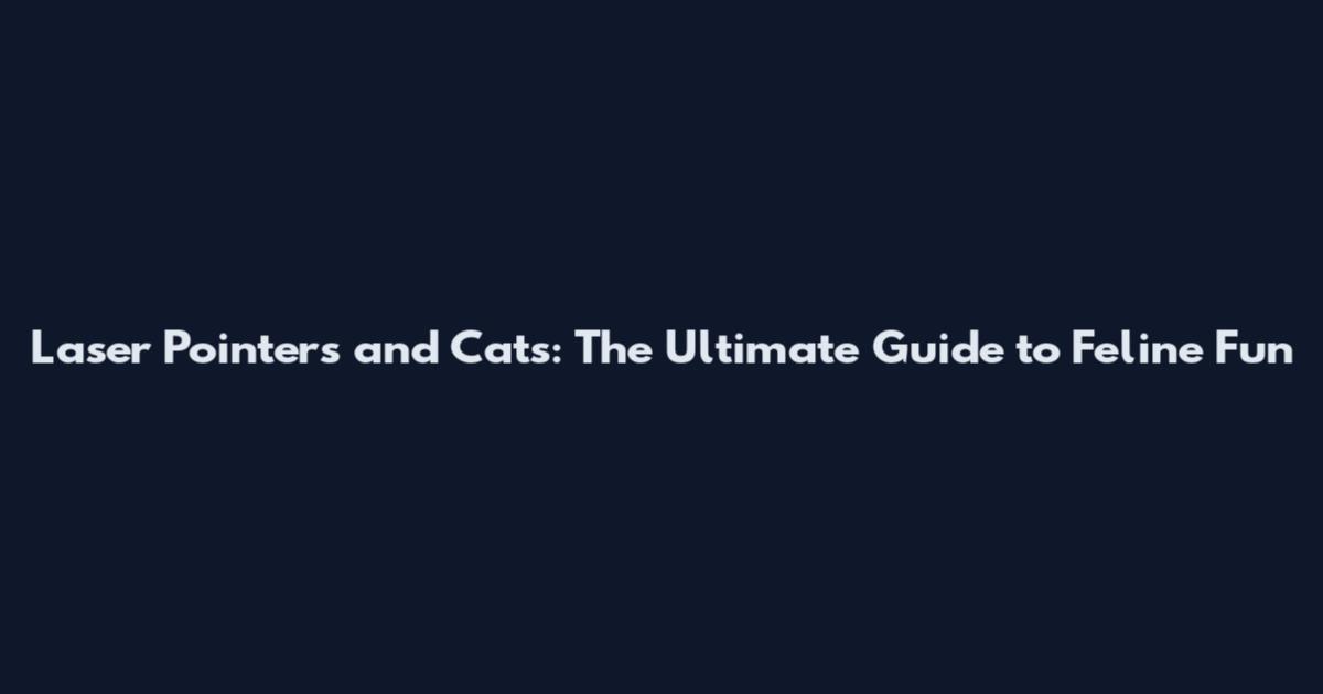 Laser Pointers and Cats: The Ultimate Guide to Feline Fun