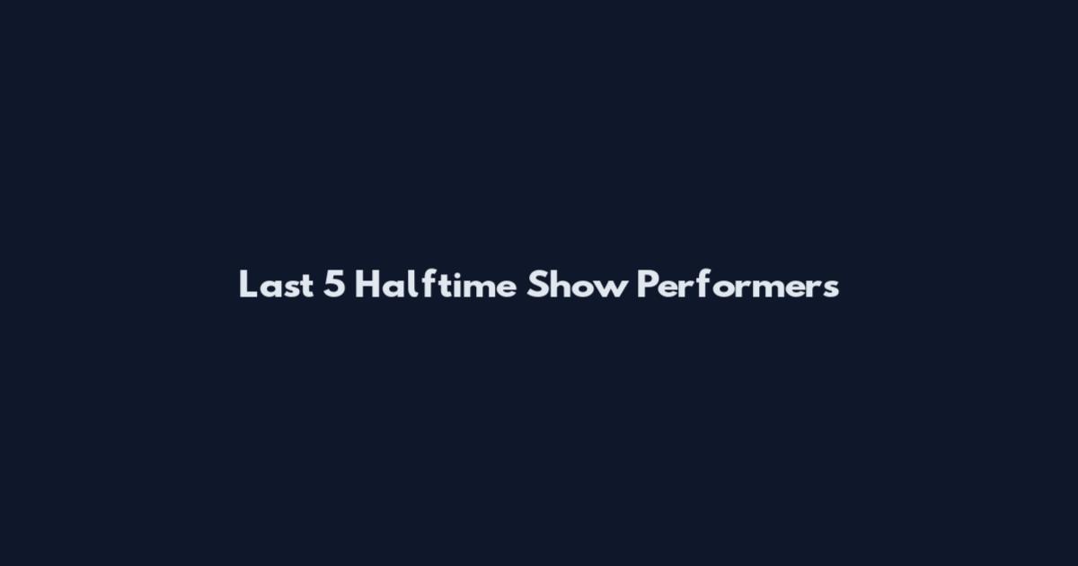 Last 5 Halftime Show Performers