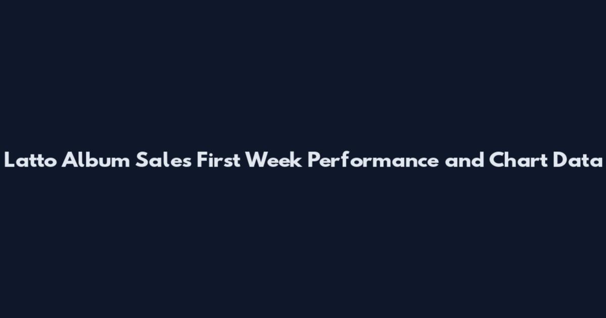 Latto Album Sales First Week Performance and Chart Data