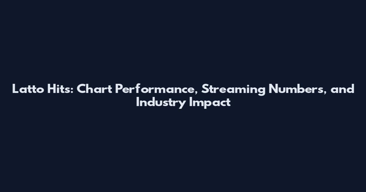 Latto Hits: Chart Performance, Streaming Numbers, and Industry Impact