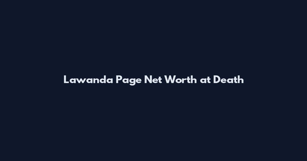 Lawanda Page Net Worth at Death