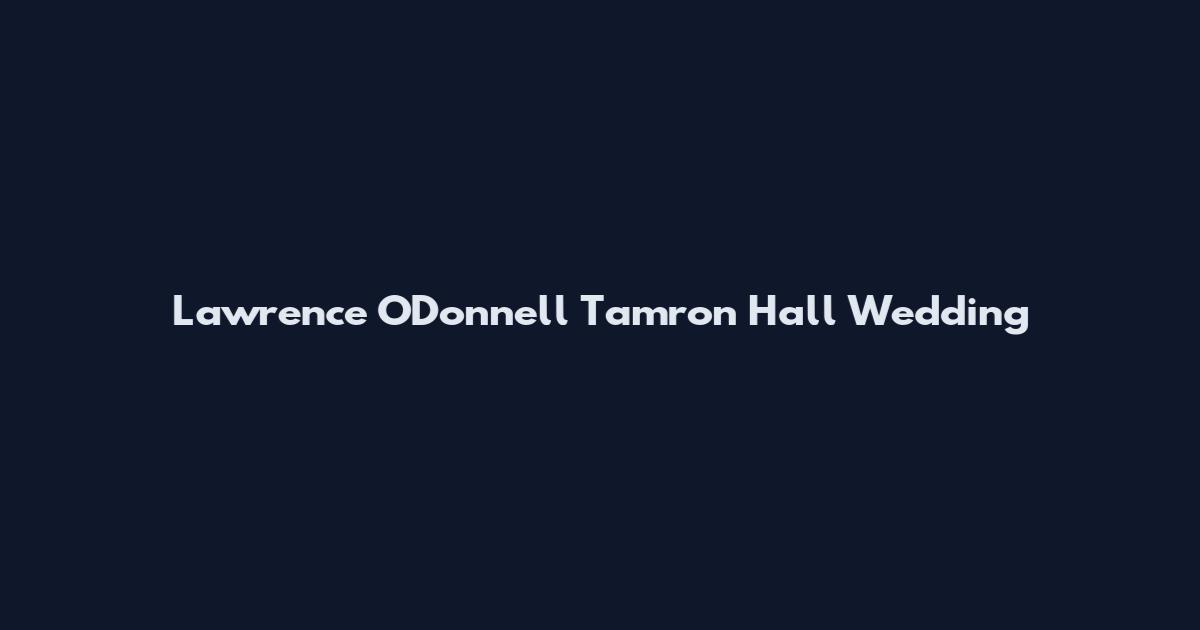 Lawrence O'Donnell Tamron Hall Wedding