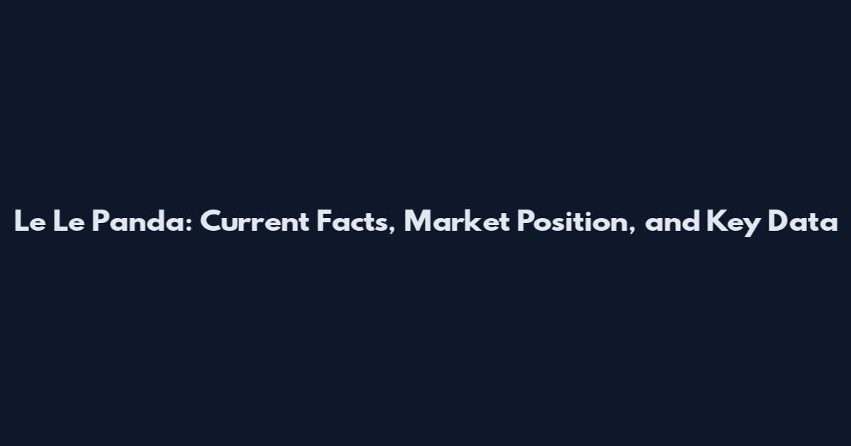 Le Le Panda: Current Facts, Market Position, and Key Data