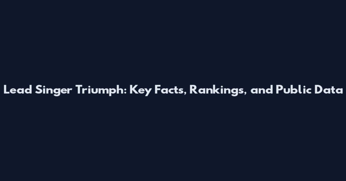 Lead Singer Triumph: Key Facts, Rankings, and Public Data