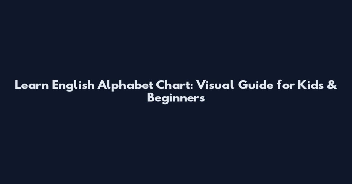 Learn English Alphabet Chart: Visual Guide for Kids & Beginners