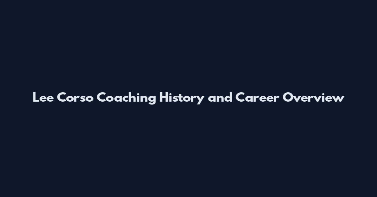 Lee Corso Coaching History and Career Overview