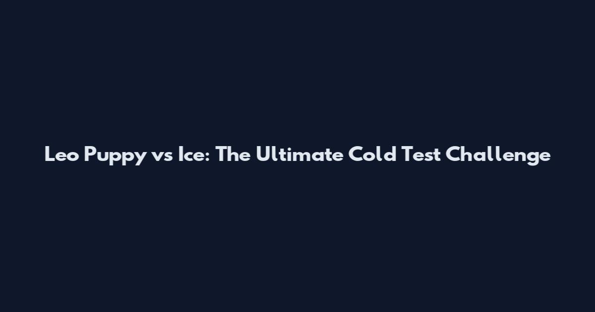 Leo Puppy vs Ice: The Ultimate Cold Test Challenge