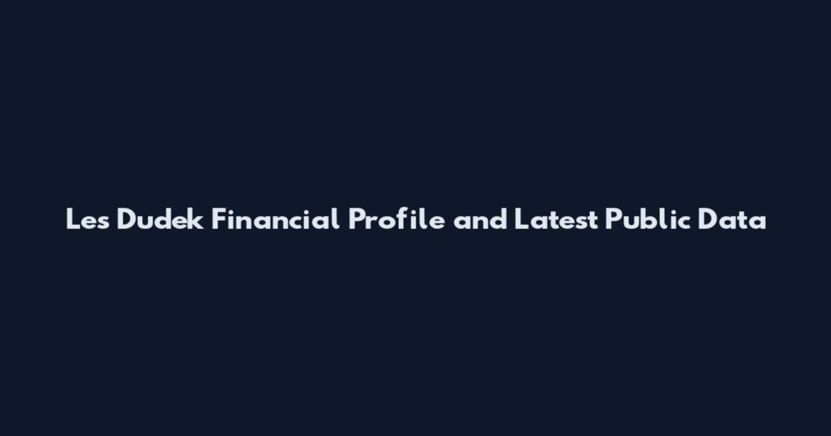 Les Dudek Financial Profile and Latest Public Data