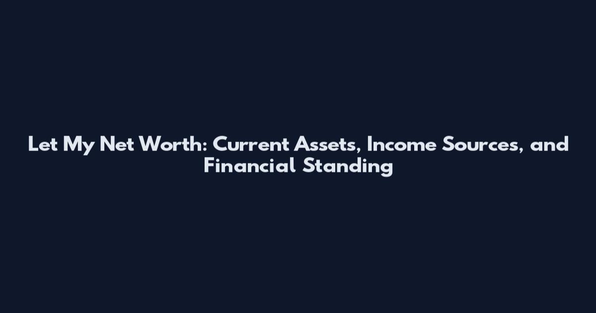 Let My Net Worth: Current Assets, Income Sources, and Financial Standing
