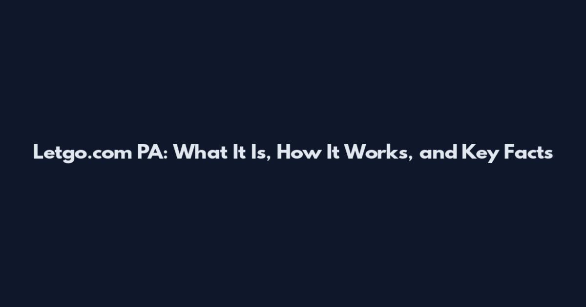 Letgo.com PA: What It Is, How It Works, and Key Facts