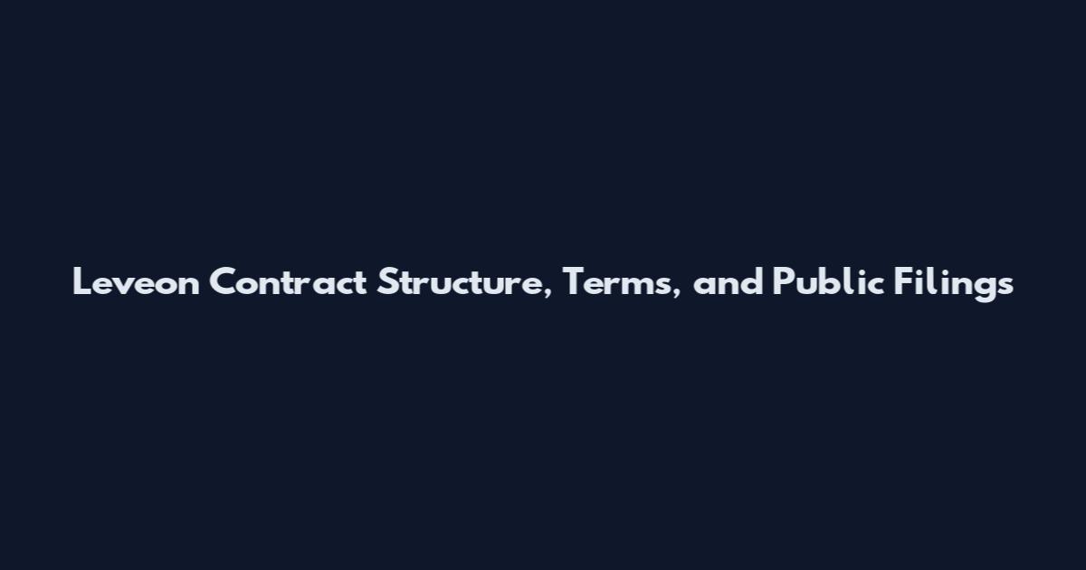 Leveon Contract Structure, Terms, and Public Filings