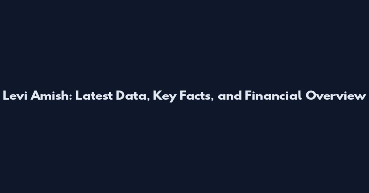 Levi Amish: Latest Data, Key Facts, and Financial Overview