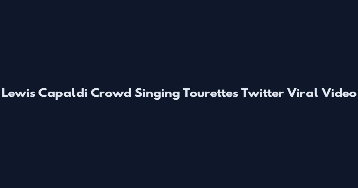 Lewis Capaldi Crowd Singing Tourette's Twitter Viral Video