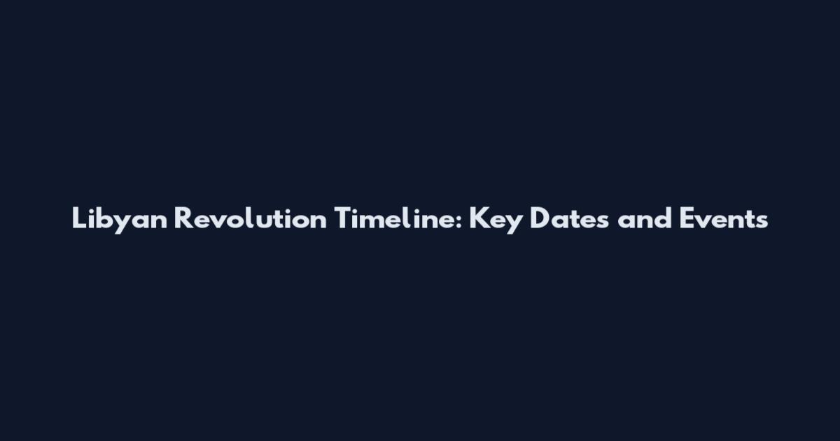 Libyan Revolution Timeline: Key Dates and Events
