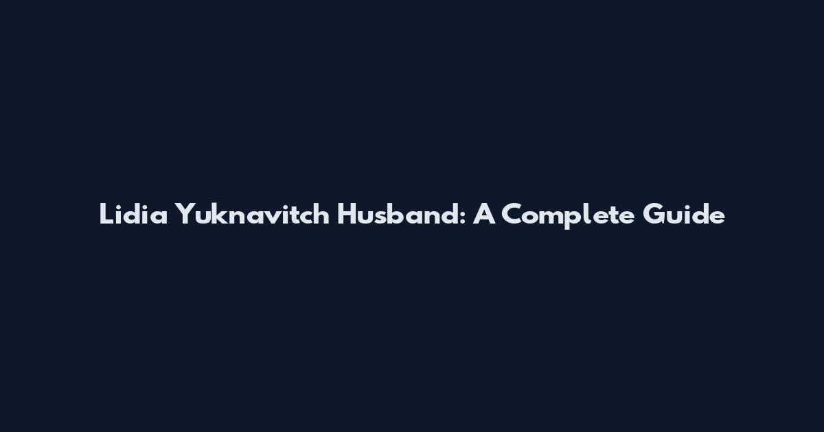 Lidia Yuknavitch Husband: A Complete Guide
