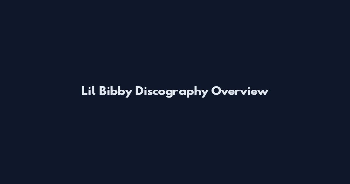 Lil Bibby Discography Overview