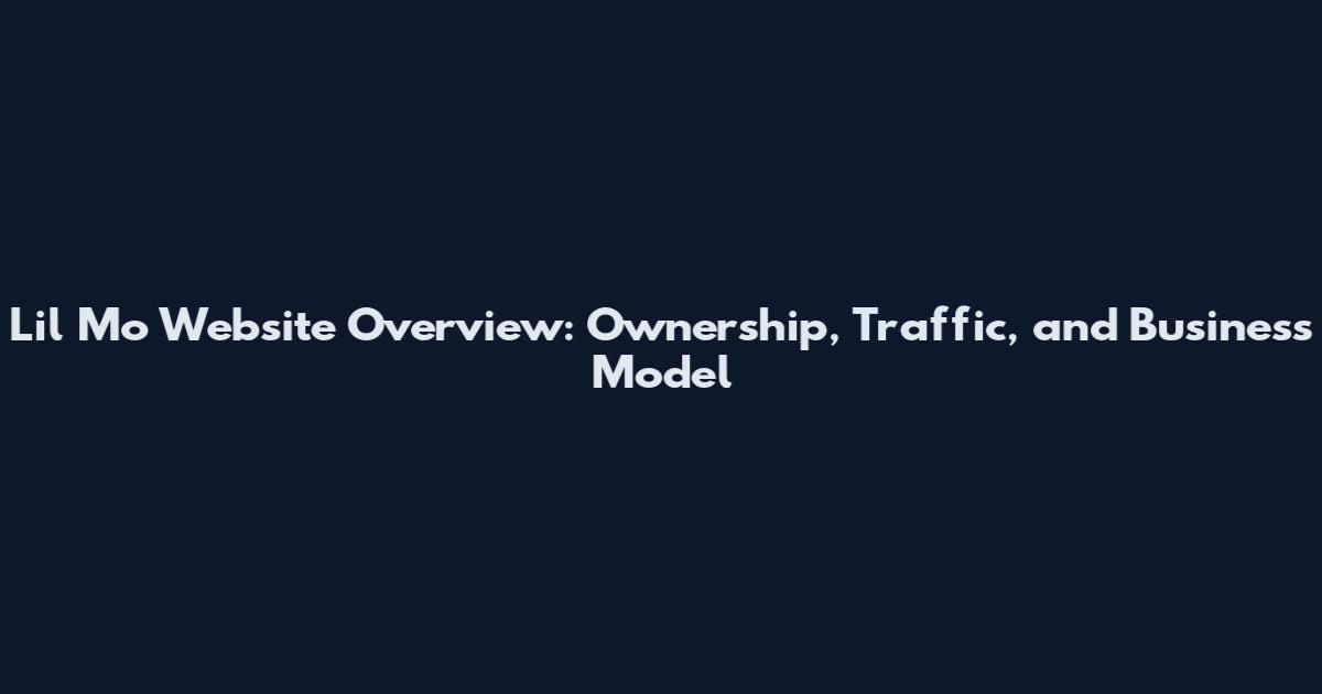 Lil Mo Website Overview: Ownership, Traffic, and Business Model