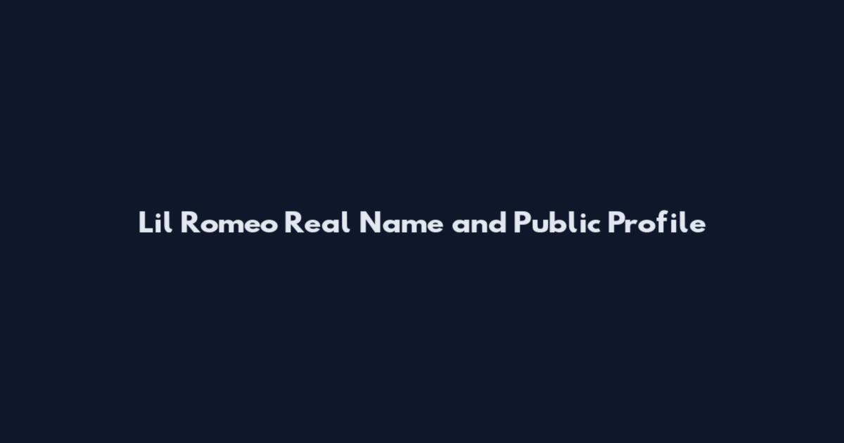 Lil Romeo Real Name and Public Profile