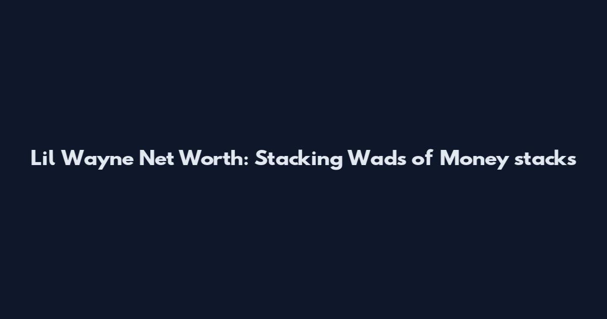 Lil Wayne Net Worth: Stacking Wads of Money  stacks