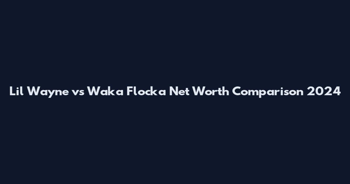 Lil Wayne vs Waka Flocka Net Worth Comparison 2024