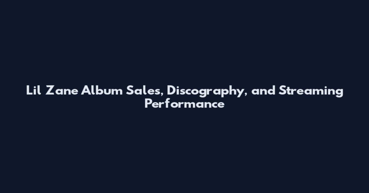Lil Zane Album Sales, Discography, and Streaming Performance