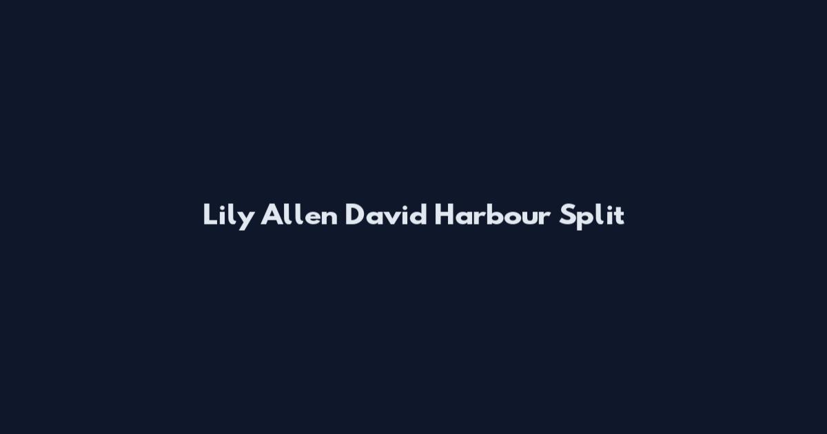 Lily Allen David Harbour Split