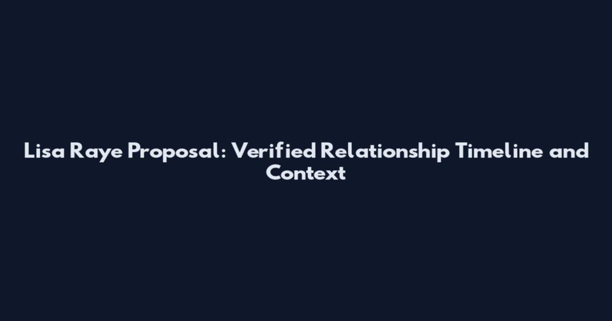 Lisa Raye Proposal: Verified Relationship Timeline and Context