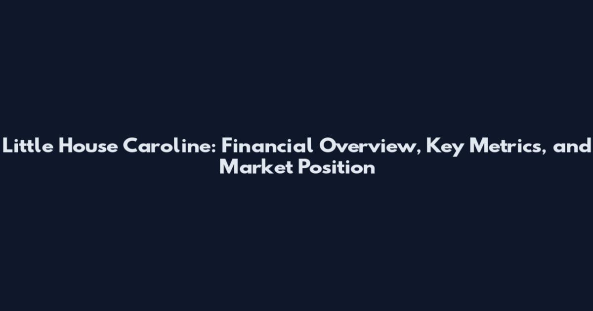 Little House Caroline: Financial Overview, Key Metrics, and Market Position