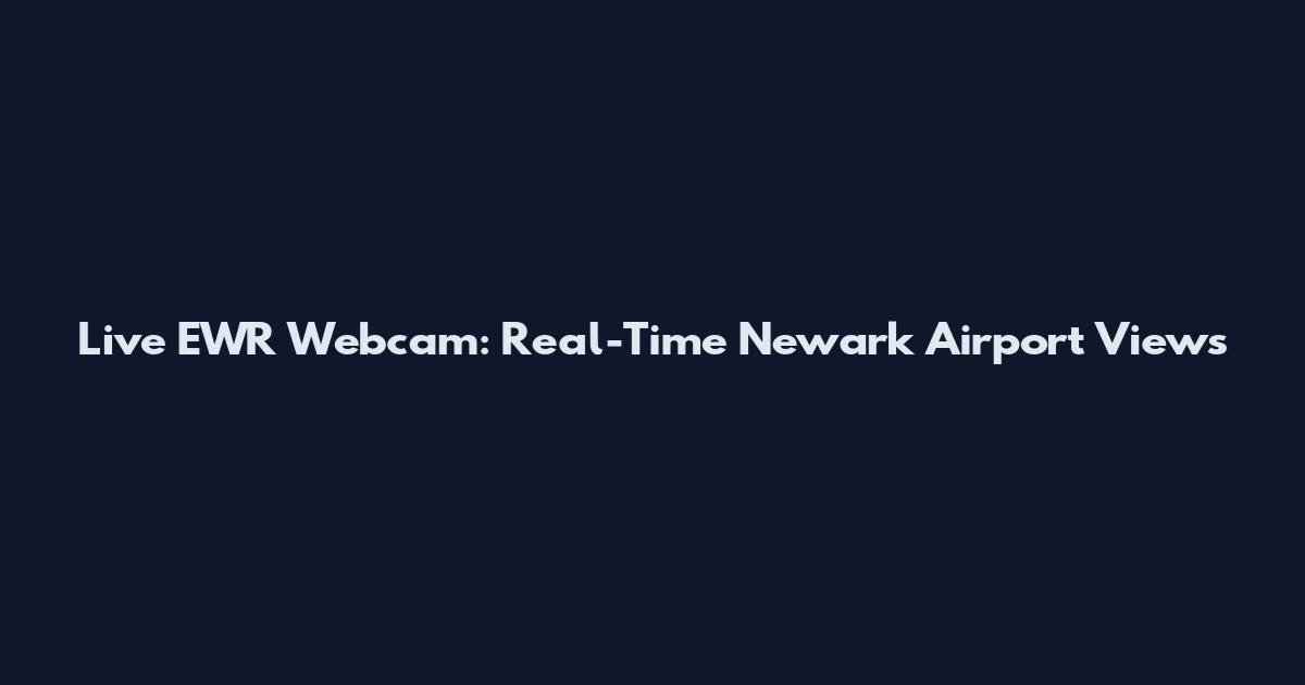 Live EWR Webcam: Real-Time Newark Airport Views