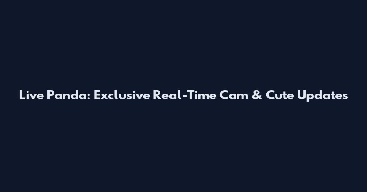 Live Panda: Exclusive Real-Time Cam & Cute Updates