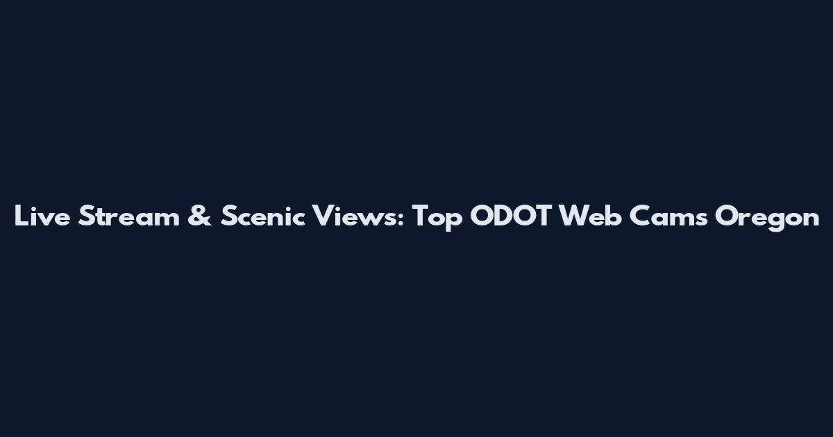 Live Stream & Scenic Views: Top ODOT Web Cams Oregon