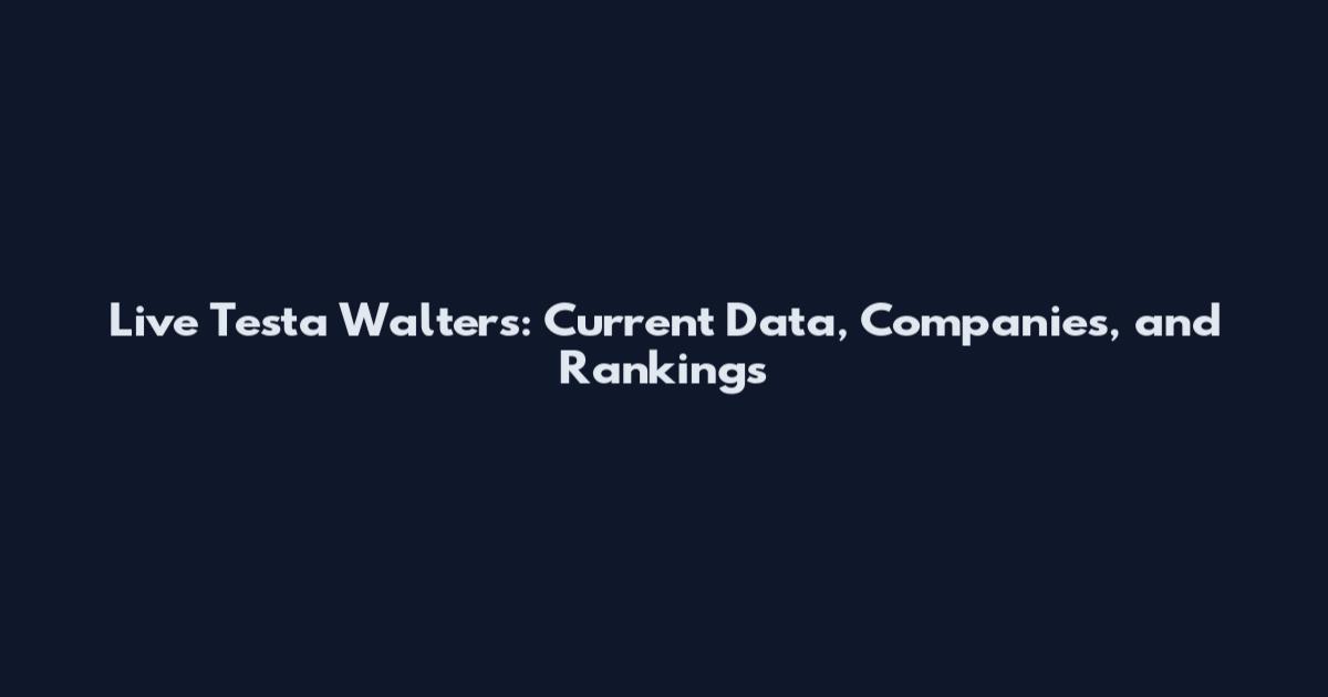 Live Testa Walters: Current Data, Companies, and Rankings