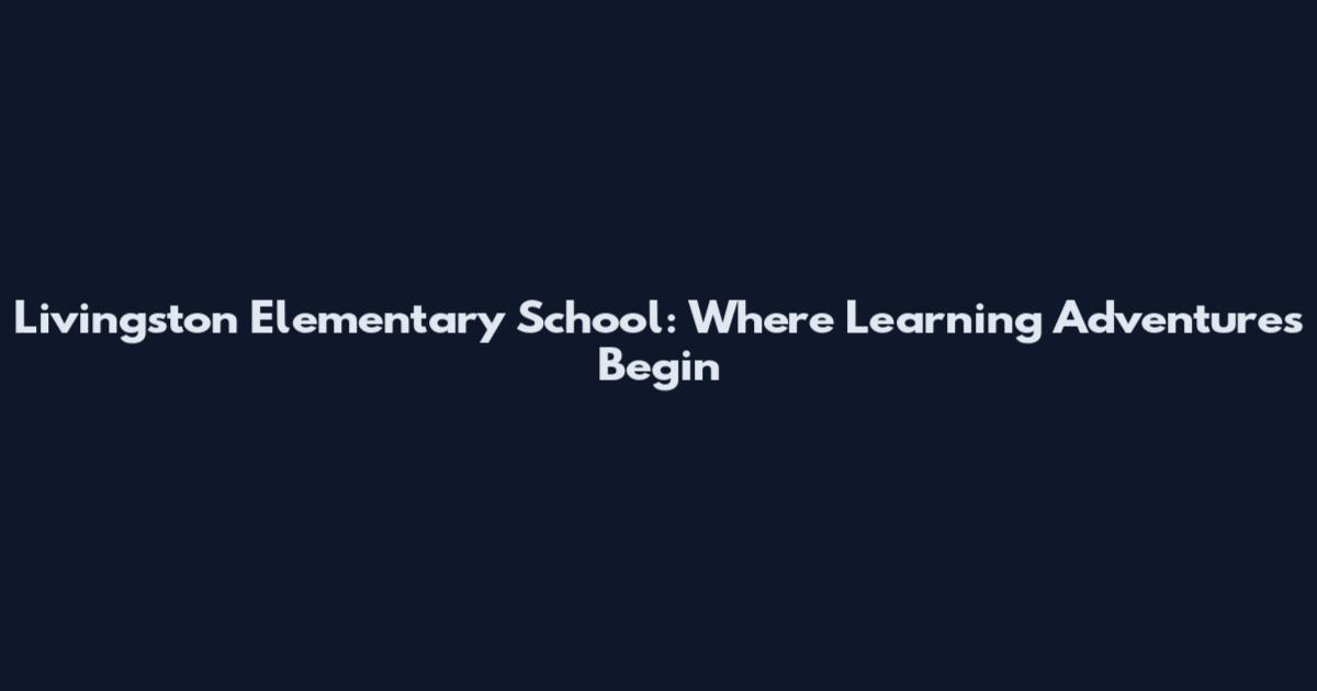 Livingston Elementary School: Where Learning Adventures Begin