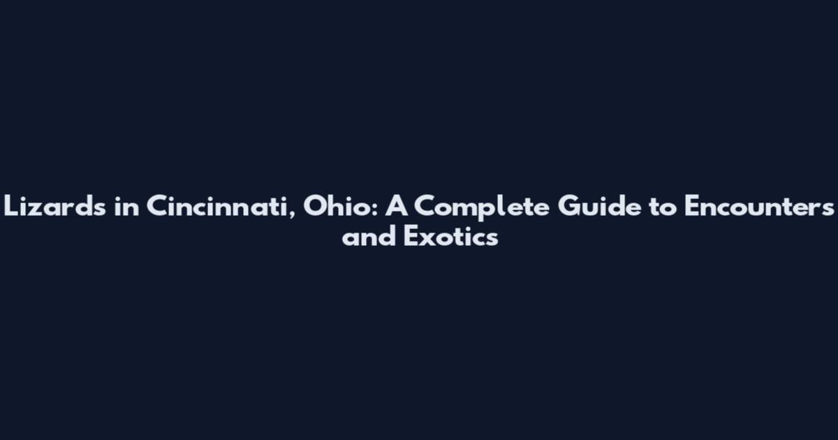 Lizards in Cincinnati, Ohio: A Complete Guide to Encounters and Exotics