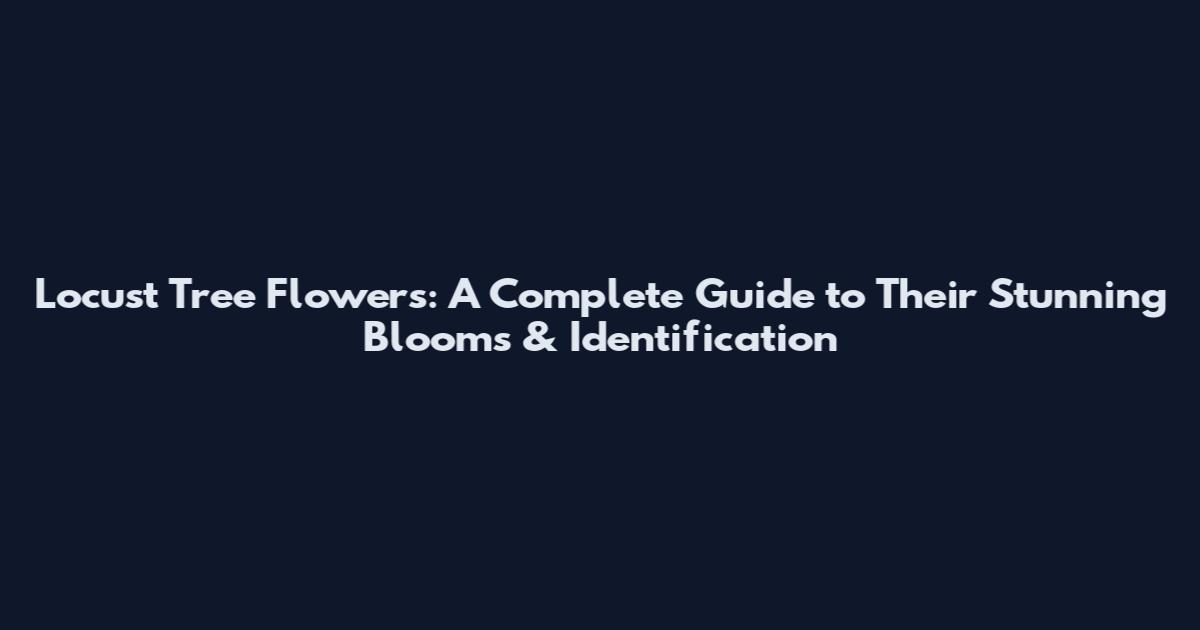 Locust Tree Flowers: A Complete Guide to Their Stunning Blooms & Identification